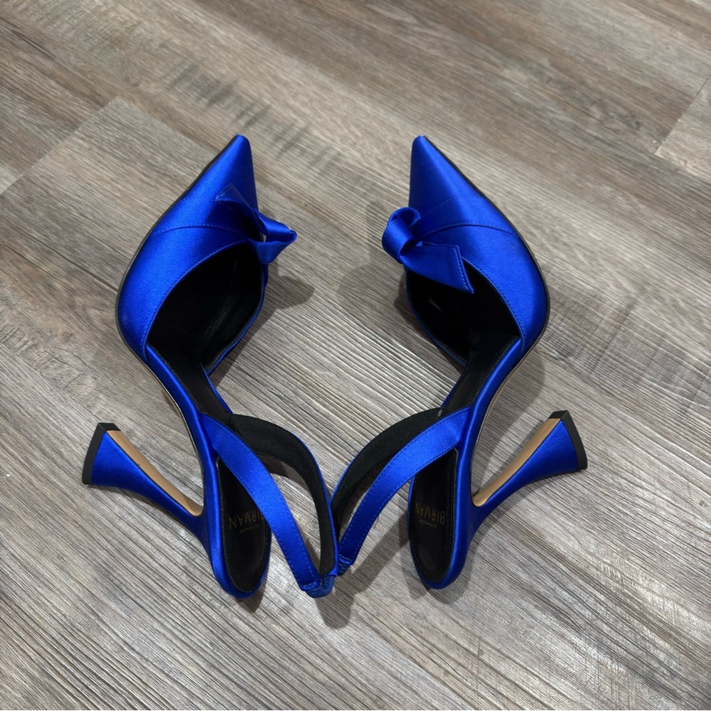 Alexandre Birman Clarita Satin Slip Slingback in Electric Blue - Picture 8 of 14